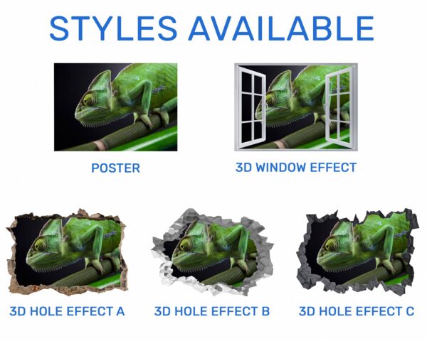 Chameleon Wall Decal - Animal Wall Sticker, Self Adhesive Wall Sticker, Green Wall Sticker, Animal Print