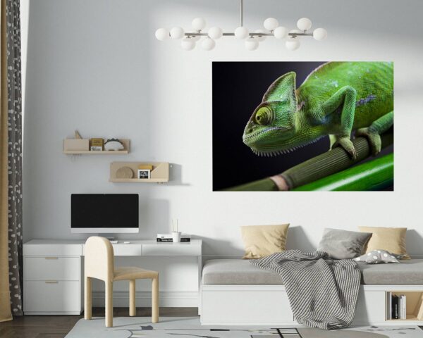 Chameleon Wall Decal - Animal Wall Sticker, Self Adhesive Wall Sticker, Green Wall Sticker, Animal Print