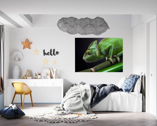 Chameleon Wall Decal - Animal Wall Sticker, Self Adhesive Wall Sticker, Green Wall Sticker, Animal Print