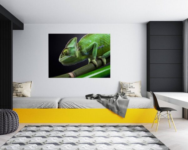 Chameleon Wall Decal - Animal Wall Sticker, Self Adhesive Wall Sticker, Green Wall Sticker, Animal Print