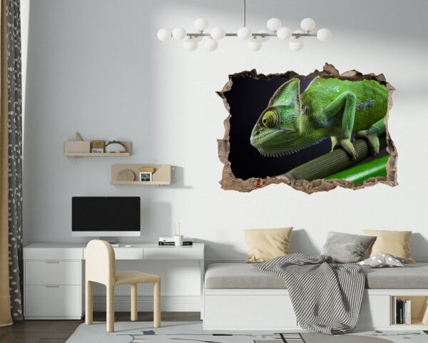 Chameleon Wall Decal - Animal Wall Sticker, Self Adhesive Wall Sticker, Green Wall Sticker, Animal Print