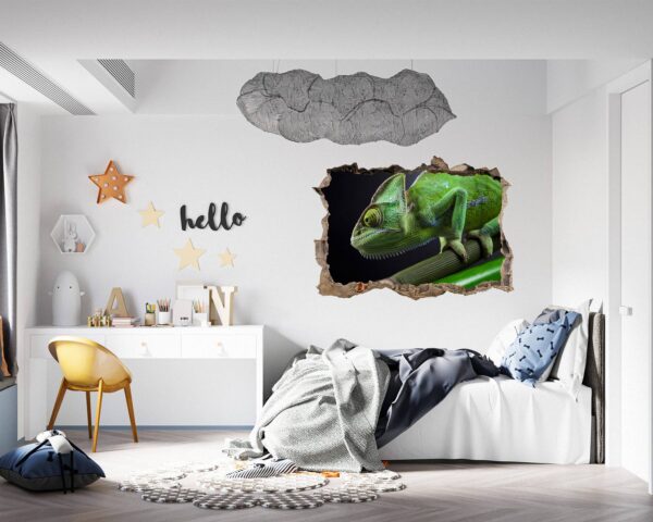 Chameleon Wall Decal - Animal Wall Sticker, Self Adhesive Wall Sticker, Green Wall Sticker, Animal Print