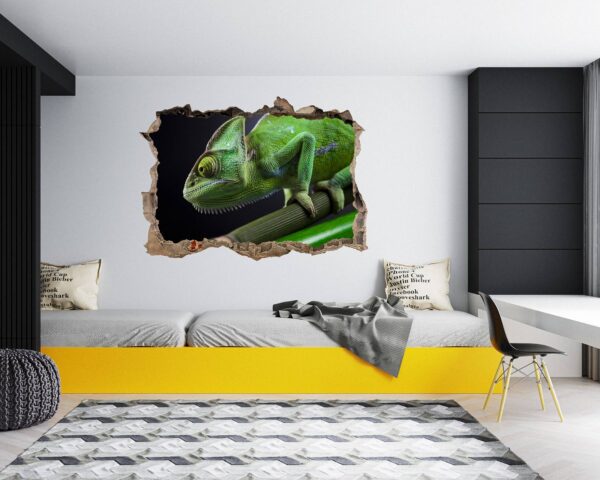 Chameleon Wall Decal - Animal Wall Sticker, Self Adhesive Wall Sticker, Green Wall Sticker, Animal Print