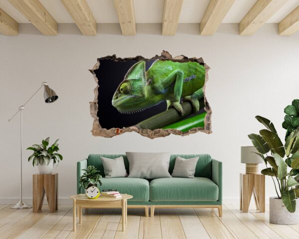 Chameleon Wall Decal - Animal Wall Sticker, Self Adhesive Wall Sticker, Green Wall Sticker, Animal Print