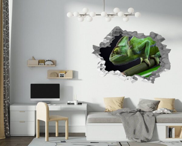 Chameleon Wall Decal - Animal Wall Sticker, Self Adhesive Wall Sticker, Green Wall Sticker, Animal Print