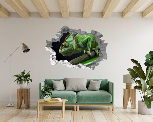 Chameleon Wall Decal - Animal Wall Sticker, Self Adhesive Wall Sticker, Green Wall Sticker, Animal Print