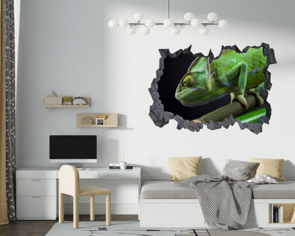 Chameleon Wall Decal - Animal Wall Sticker, Self Adhesive Wall Sticker, Green Wall Sticker, Animal Print