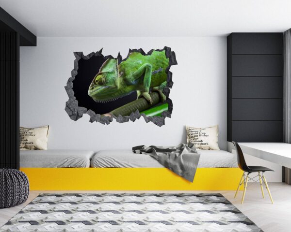 Chameleon Wall Decal - Animal Wall Sticker, Self Adhesive Wall Sticker, Green Wall Sticker, Animal Print