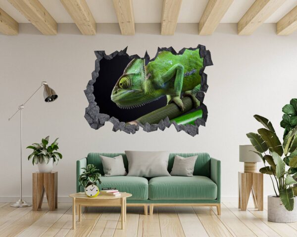 Chameleon Wall Decal - Animal Wall Sticker, Self Adhesive Wall Sticker, Green Wall Sticker, Animal Print