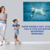 Polar Bear Wall Sticker - Animal Wall Decal, Self Adhesive Wall Sticker, Vinyl Wall Decor, Animal Print - Poster