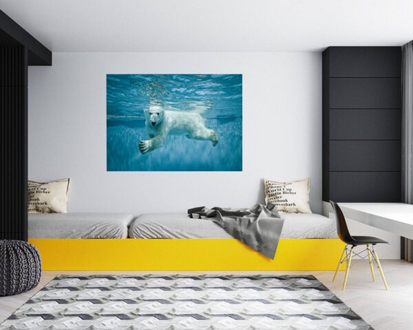 Polar Bear Wall Sticker - Animal Wall Decal, Self Adhesive Wall Sticker, Vinyl Wall Decor, Animal Print - Poster