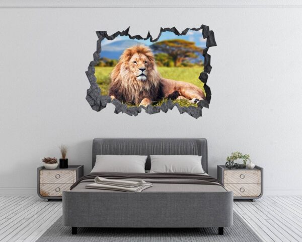 Lion Wall Sticker - Animal Wall Decal, Self Adhesive Wall Sticker, Vinyl Wall Decor, Animal Print