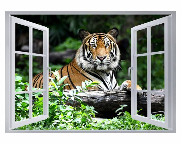 Tiger Wall Sticker - Animal Wall Decal, Self Adhesive Wall Sticker, Vinyl Wall Decor, Animal Print