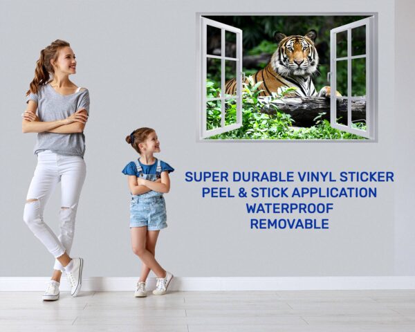 Tiger Wall Sticker - Animal Wall Decal, Self Adhesive Wall Sticker, Vinyl Wall Decor, Animal Print