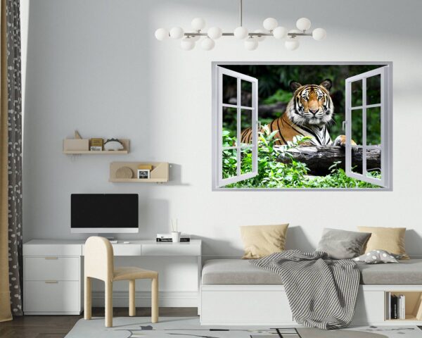 Tiger Wall Sticker - Animal Wall Decal, Self Adhesive Wall Sticker, Vinyl Wall Decor, Animal Print