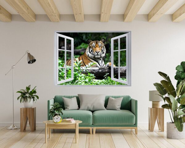 Tiger Wall Sticker - Animal Wall Decal, Self Adhesive Wall Sticker, Vinyl Wall Decor, Animal Print