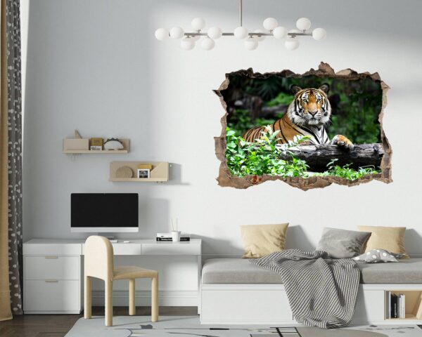 Tiger Wall Sticker - Animal Wall Decal, Self Adhesive Wall Sticker, Vinyl Wall Decor, Animal Print