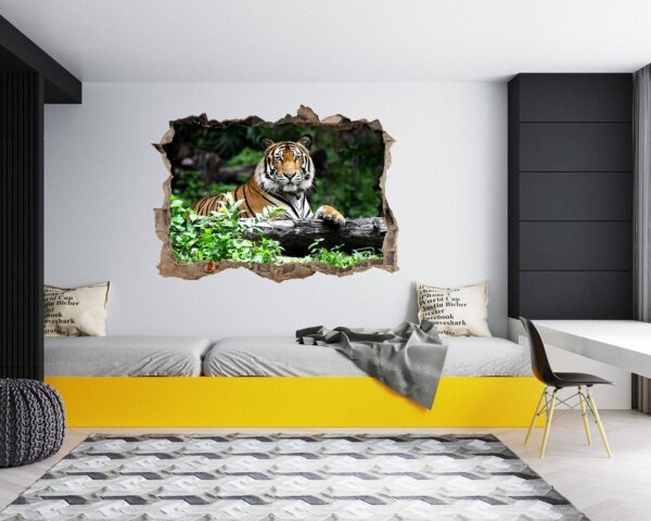 Tiger Wall Sticker - Animal Wall Decal, Self Adhesive Wall Sticker, Vinyl Wall Decor, Animal Print