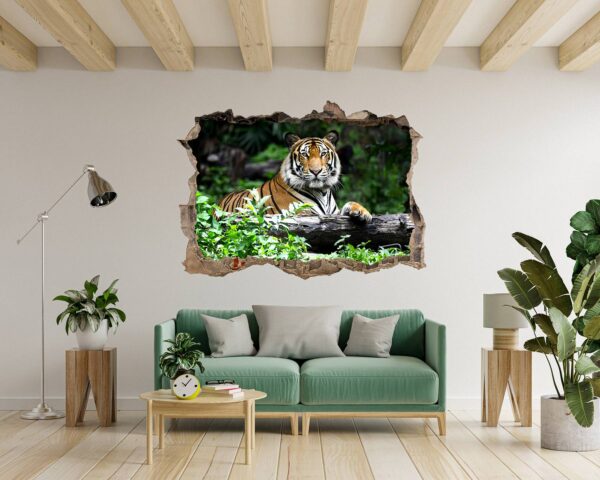 Tiger Wall Sticker - Animal Wall Decal, Self Adhesive Wall Sticker, Vinyl Wall Decor, Animal Print