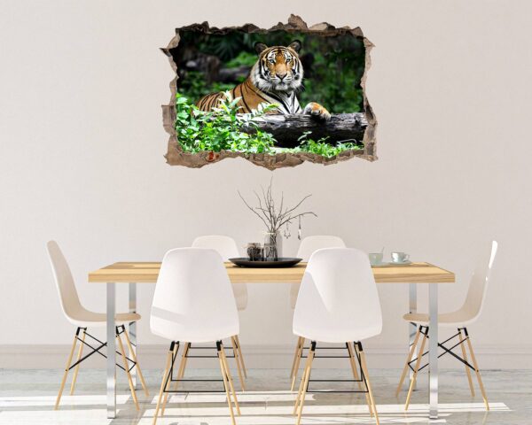 Tiger Wall Sticker - Animal Wall Decal, Self Adhesive Wall Sticker, Vinyl Wall Decor, Animal Print