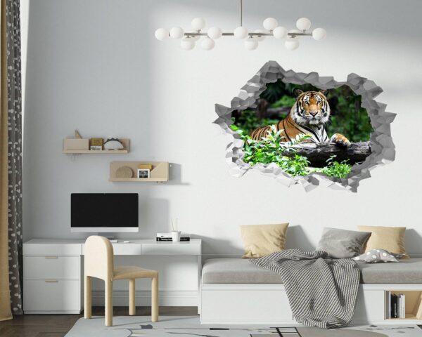 Tiger Wall Sticker - Animal Wall Decal, Self Adhesive Wall Sticker, Vinyl Wall Decor, Animal Print