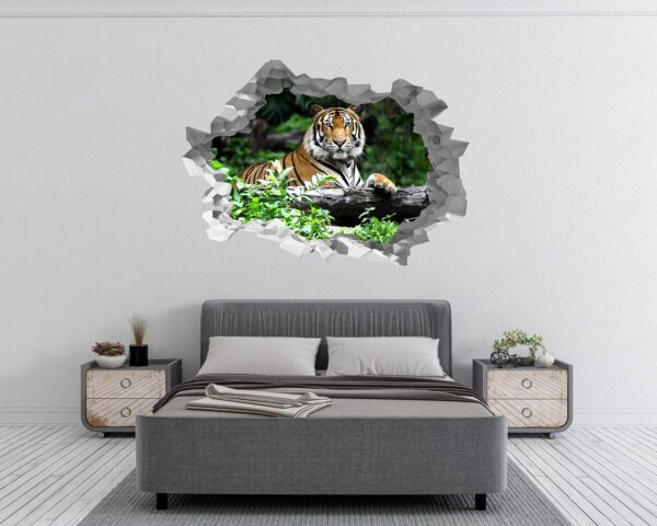 Tiger Wall Sticker - Animal Wall Decal, Self Adhesive Wall Sticker, Vinyl Wall Decor, Animal Print