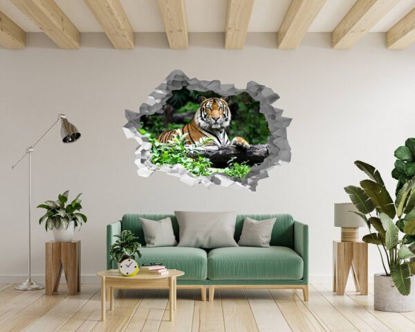 Tiger Wall Sticker - Animal Wall Decal, Self Adhesive Wall Sticker, Vinyl Wall Decor, Animal Print