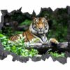 Tiger Wall Sticker - Animal Wall Decal, Self Adhesive Wall Sticker, Vinyl Wall Decor, Animal Print