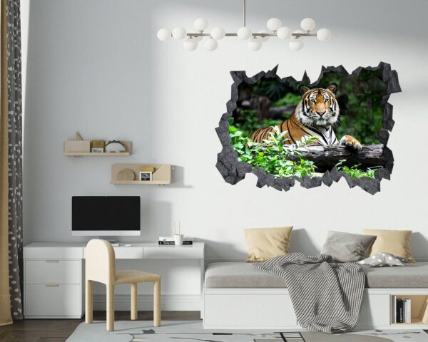 Tiger Wall Sticker - Animal Wall Decal, Self Adhesive Wall Sticker, Vinyl Wall Decor, Animal Print