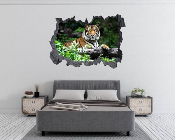 Tiger Wall Sticker - Animal Wall Decal, Self Adhesive Wall Sticker, Vinyl Wall Decor, Animal Print