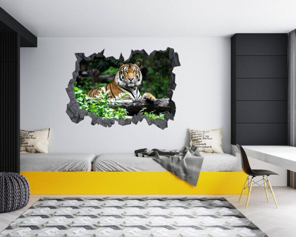 Tiger Wall Sticker - Animal Wall Decal, Self Adhesive Wall Sticker, Vinyl Wall Decor, Animal Print