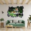 Tiger Wall Sticker - Animal Wall Decal, Self Adhesive Wall Sticker, Vinyl Wall Decor, Animal Print