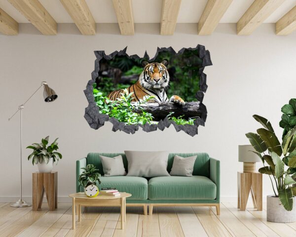 Tiger Wall Sticker - Animal Wall Decal, Self Adhesive Wall Sticker, Vinyl Wall Decor, Animal Print