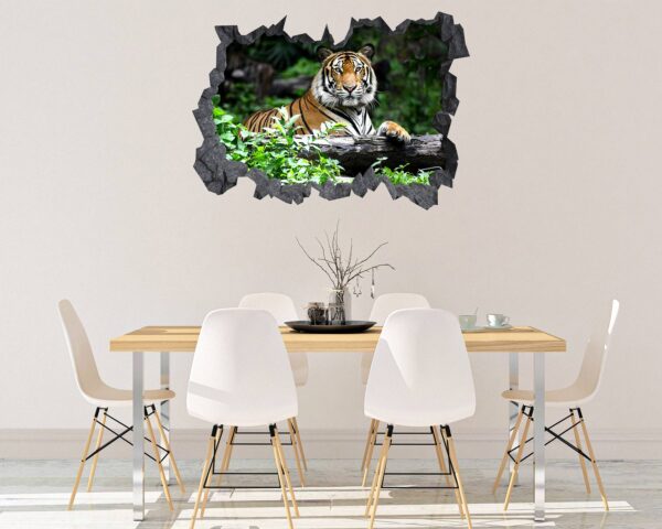 Tiger Wall Sticker - Animal Wall Decal, Self Adhesive Wall Sticker, Vinyl Wall Decor, Animal Print