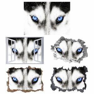 Husky Wall Art - Self Adhesive Wall Sticker, Animal Wall Sticker, Bedroom Wall Sticker, Removable Vinyl, Wall Decoration