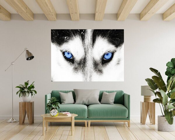 Husky Wall Art - Self Adhesive Wall Sticker, Animal Wall Sticker, Bedroom Wall Sticker, Removable Vinyl, Wall Decoration