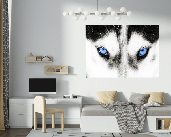 Husky Wall Art - Self Adhesive Wall Sticker, Animal Wall Sticker, Bedroom Wall Sticker, Removable Vinyl, Wall Decoration