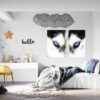 Husky Wall Art - Self Adhesive Wall Sticker, Animal Wall Sticker, Bedroom Wall Sticker, Removable Vinyl, Wall Decoration