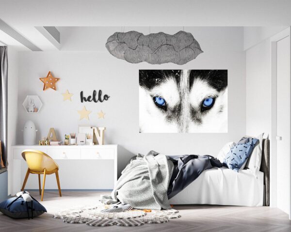 Husky Wall Art - Self Adhesive Wall Sticker, Animal Wall Sticker, Bedroom Wall Sticker, Removable Vinyl, Wall Decoration