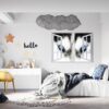 Husky Wall Art - Self Adhesive Wall Sticker, Animal Wall Sticker, Bedroom Wall Sticker, Removable Vinyl, Wall Decoration