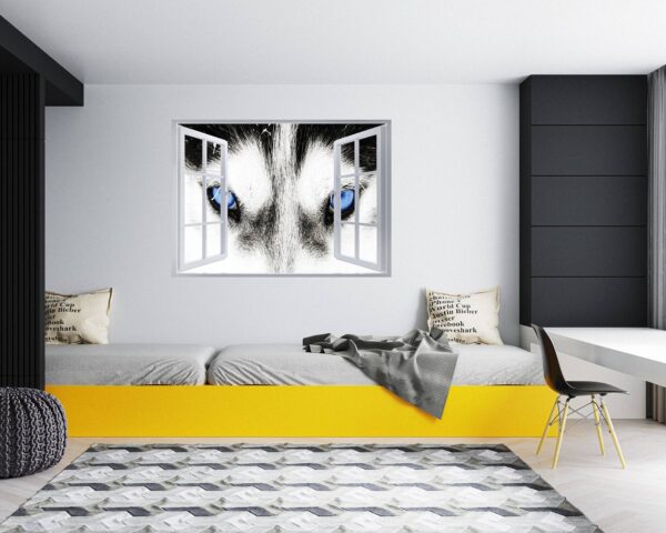 Husky Wall Art - Self Adhesive Wall Sticker, Animal Wall Sticker, Bedroom Wall Sticker, Removable Vinyl, Wall Decoration