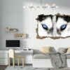 Husky Wall Art - Self Adhesive Wall Sticker, Animal Wall Sticker, Bedroom Wall Sticker, Removable Vinyl, Wall Decoration