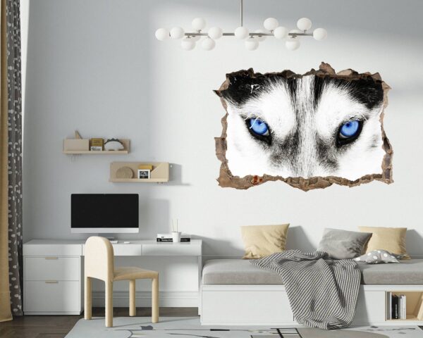 Husky Wall Art - Self Adhesive Wall Sticker, Animal Wall Sticker, Bedroom Wall Sticker, Removable Vinyl, Wall Decoration