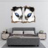 Husky Wall Art - Self Adhesive Wall Sticker, Animal Wall Sticker, Bedroom Wall Sticker, Removable Vinyl, Wall Decoration