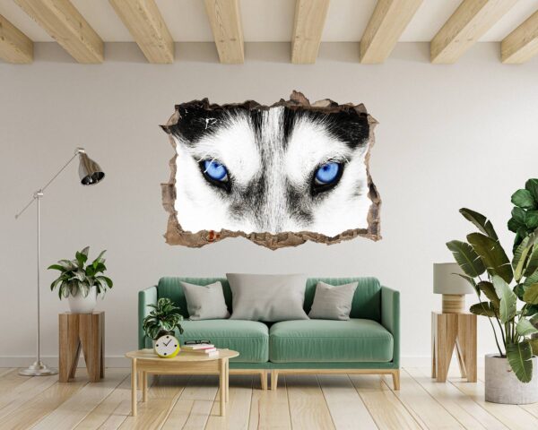 Husky Wall Art - Self Adhesive Wall Sticker, Animal Wall Sticker, Bedroom Wall Sticker, Removable Vinyl, Wall Decoration