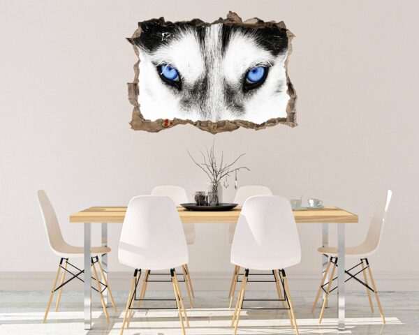 Husky Wall Art - Self Adhesive Wall Sticker, Animal Wall Sticker, Bedroom Wall Sticker, Removable Vinyl, Wall Decoration