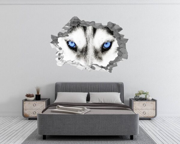 Husky Wall Art - Self Adhesive Wall Sticker, Animal Wall Sticker, Bedroom Wall Sticker, Removable Vinyl, Wall Decoration