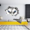 Husky Wall Art - Self Adhesive Wall Sticker, Animal Wall Sticker, Bedroom Wall Sticker, Removable Vinyl, Wall Decoration