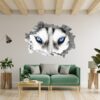 Husky Wall Art - Self Adhesive Wall Sticker, Animal Wall Sticker, Bedroom Wall Sticker, Removable Vinyl, Wall Decoration