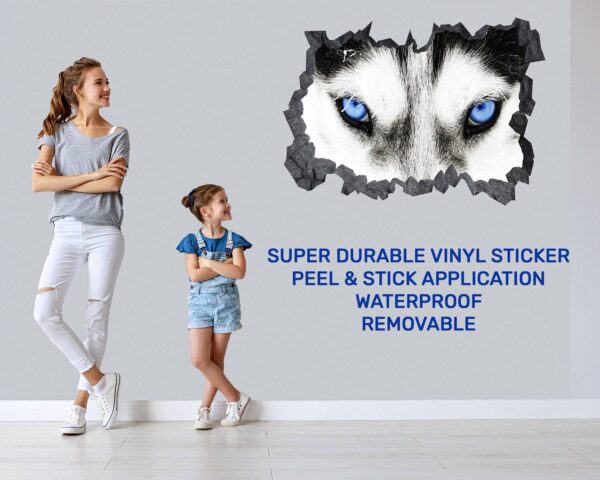 Husky Wall Art - Self Adhesive Wall Sticker, Animal Wall Sticker, Bedroom Wall Sticker, Removable Vinyl, Wall Decoration